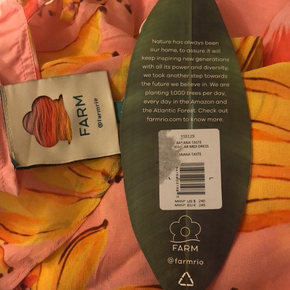 Farm Rio Banana Taste Ruffle Midi Dress Sz L NWT - Picture 4 of 7